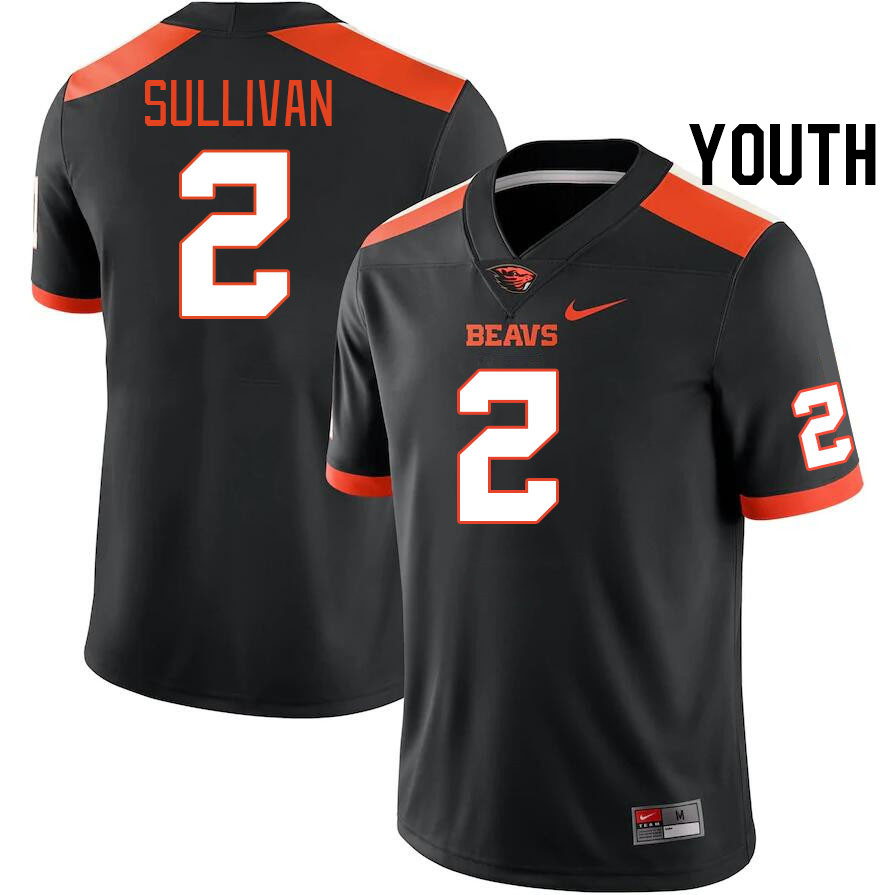 Youth #2 Aiden Sullivan Oregon State Beavers College Football Jerseys Stitched-Black